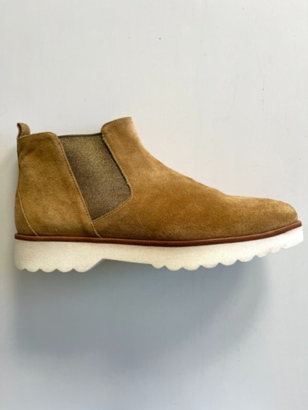 Homers Artisan Flat Ankle Boot in Tan Suede | Size 38
